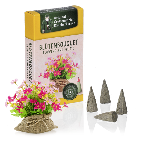 Bl&uuml;tenbouquet - Flowers &amp; Fruit, Original Crottendorfer R&auml;ucherkerzen