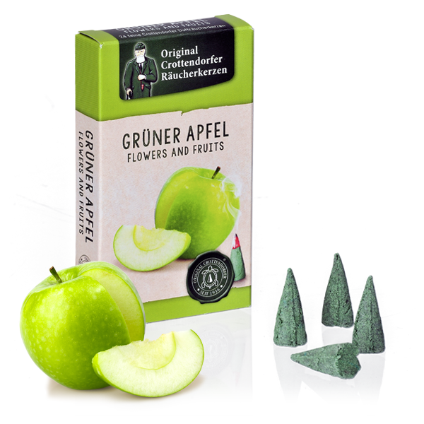Grüner Apfel - Flowers & Fruit, Original Crottendorfer Räucherkerzen