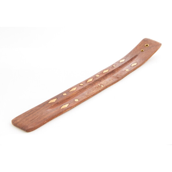 Räucherstäbchenhalter Mantra (Holz/Messing)