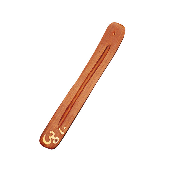 Räucherstäbchenhalter Om-Einlage (Holz/Messing)