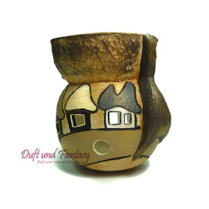Aromalampe Haus Kugel braun H&ouml;he 9 cm, Seyko-Keramik