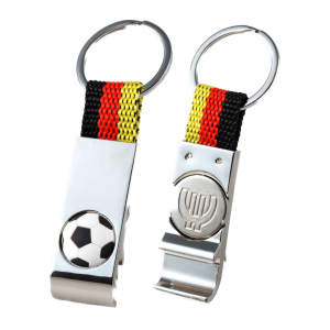 Pajoma Schlüsselanhänger Fussball mit Flaschenöffner und Einkaufschip