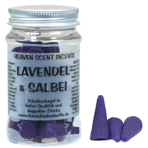 Lavendel Salbei - Heaven Scent R&auml;ucherkegel in Dose
