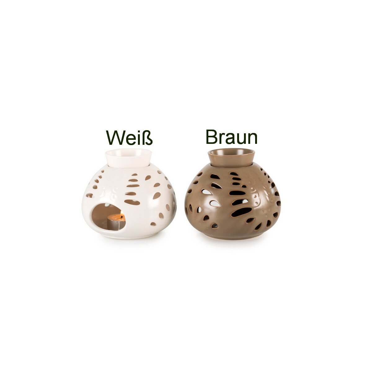 Pajoma Duftlampe "Eleganze" braun, Keramik, H 15 x