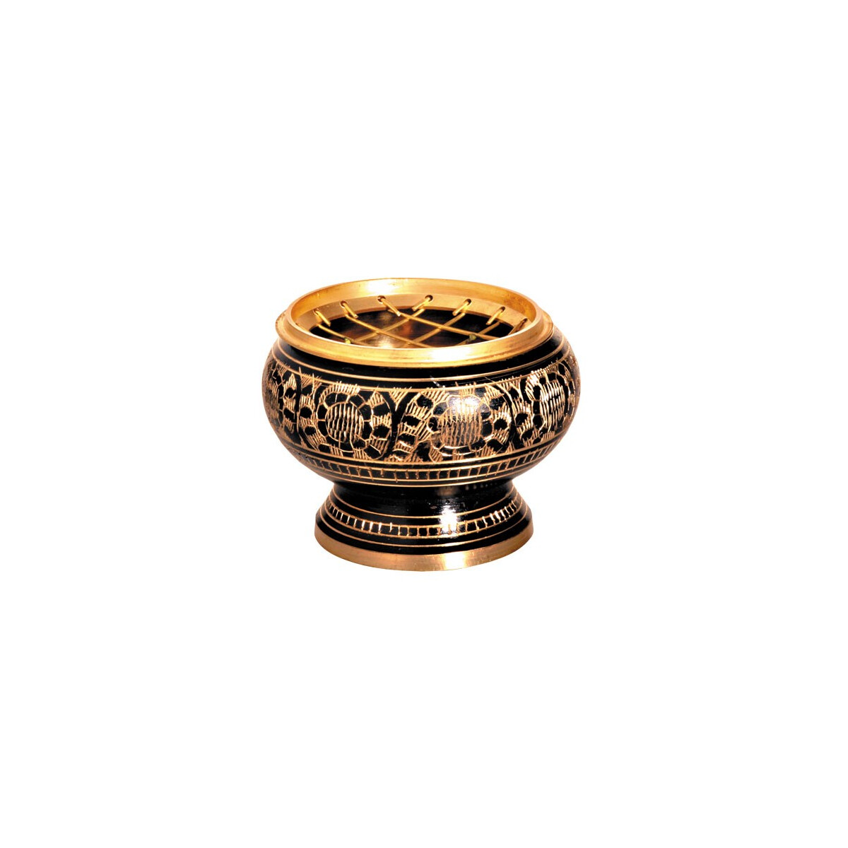 Netzräuchergefäß schwarz/gold Ø ca. 6