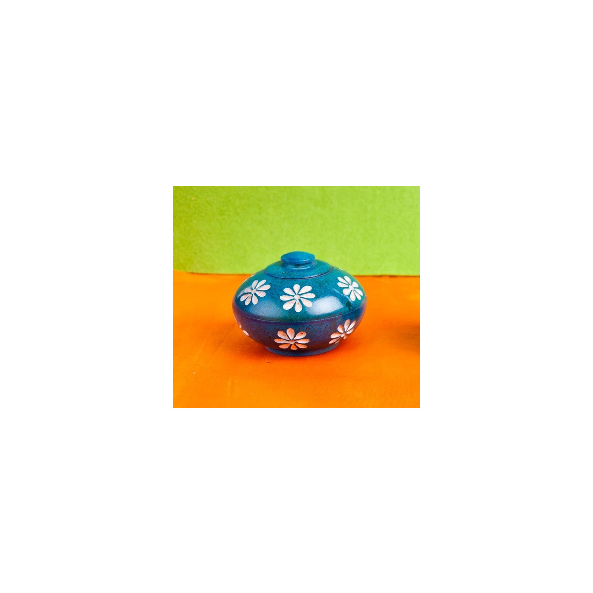 Blumendöschen Speckstein blau