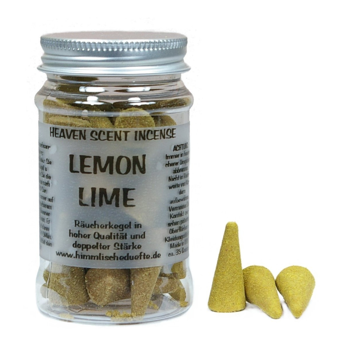 Lemon Lime - Heaven Scent Räucherkegel in Dose