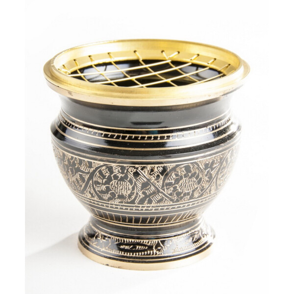 Netzräuchergefäß schwarz/gold Ø ca. 9 cm