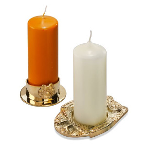 Kerzenleuchter mit Eule, goldfarben f&uuml;r Kerzen D 5cm