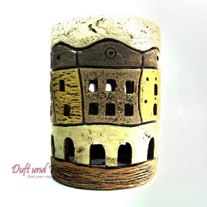 Aromalampe Altstadt Zylinder braun 13,0 cm, Seyko-Keramik