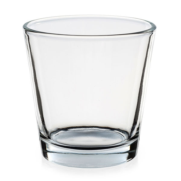 Votivkerzen Glas, Kerzenhalter "Kathleen", 6er Set Trichterform 7,5 x 5,5 x 7,5 cm für Tischdeko, Gastgeschenke, Hochzeitsdeko, Partydeko etc.