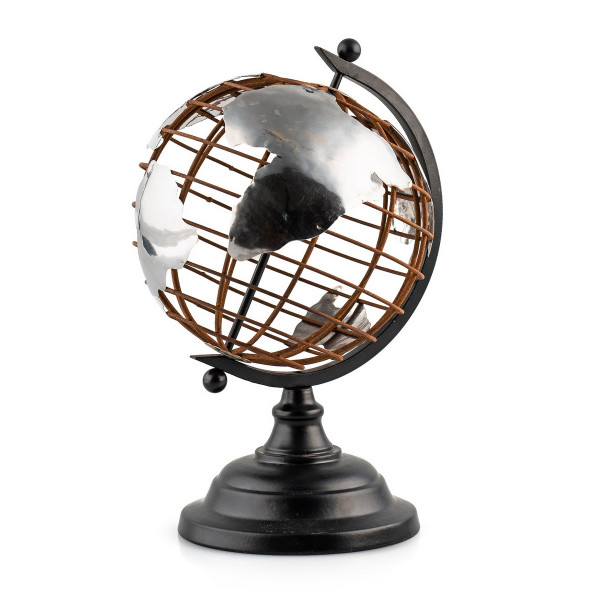 Globus "World" Metall H 25 cm