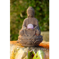Zimmerbrunnen Buddha Lotus, Polyresin Höhe 30 cm