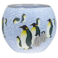 Pinguine - Windlicht Glas 11 x 11 x 9 cm