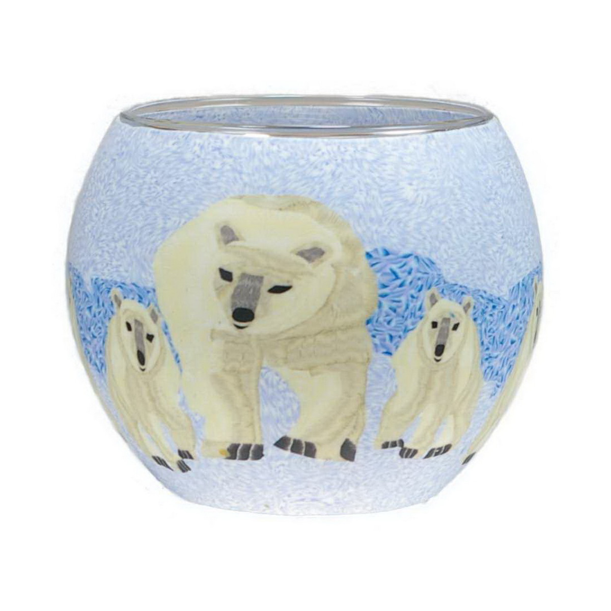 Eisbären - Windlicht Glas 11 x 11 x 9 cm