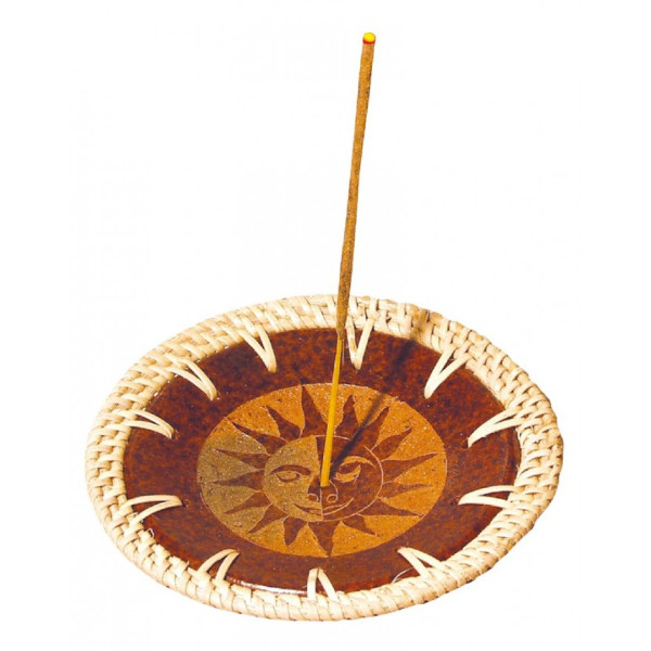 Räucherstäbchenhalter Terracotta "Sonne" rund 10cm