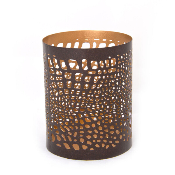 Windlicht BELLARY Windlicht gold/schwarz, H: 10 cm, Ø 8 cm