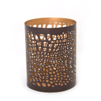 Windlicht BELLARY Windlicht gold/schwarz, H: 10 cm, Ø 8 cm
