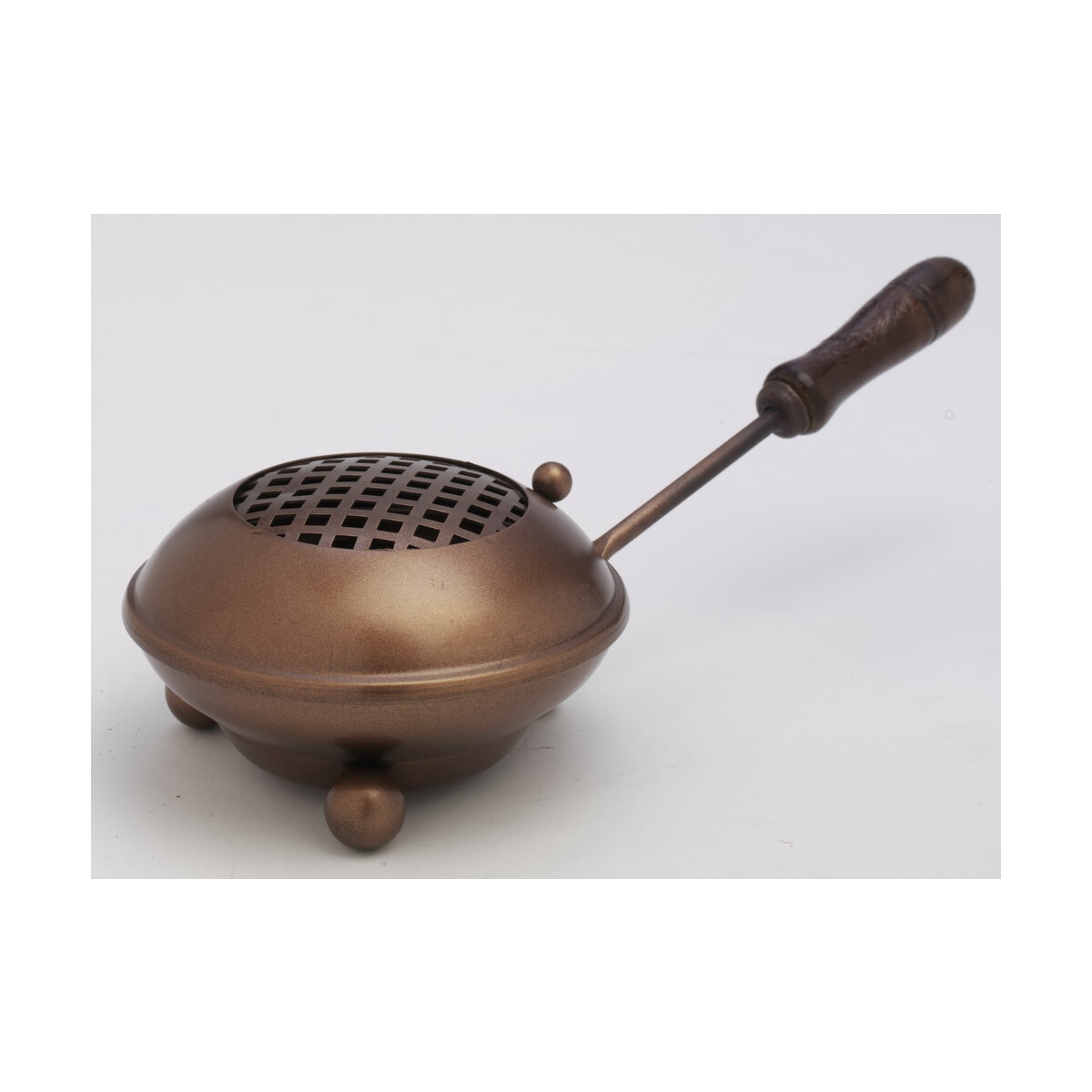 Räucherpfanne aus Kupfer mit Holzgriff D 11 cm
