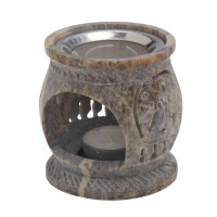 Räucherstövchen aus Speckstein, Siebgefäß H 8,5 cm