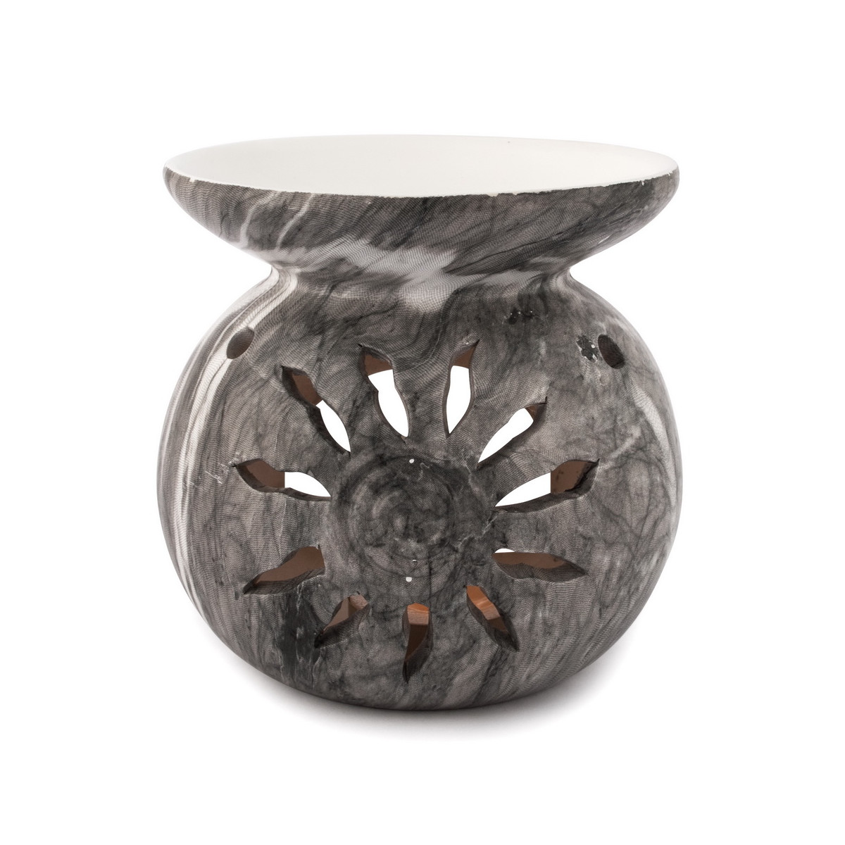 Pajoma Duftlampe Mamor aus Keramik, Höhe 11 cm, Grau