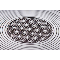 Blume des Lebens Kristall Mobile aus Edelstahl, Windspiel 15,3 cm