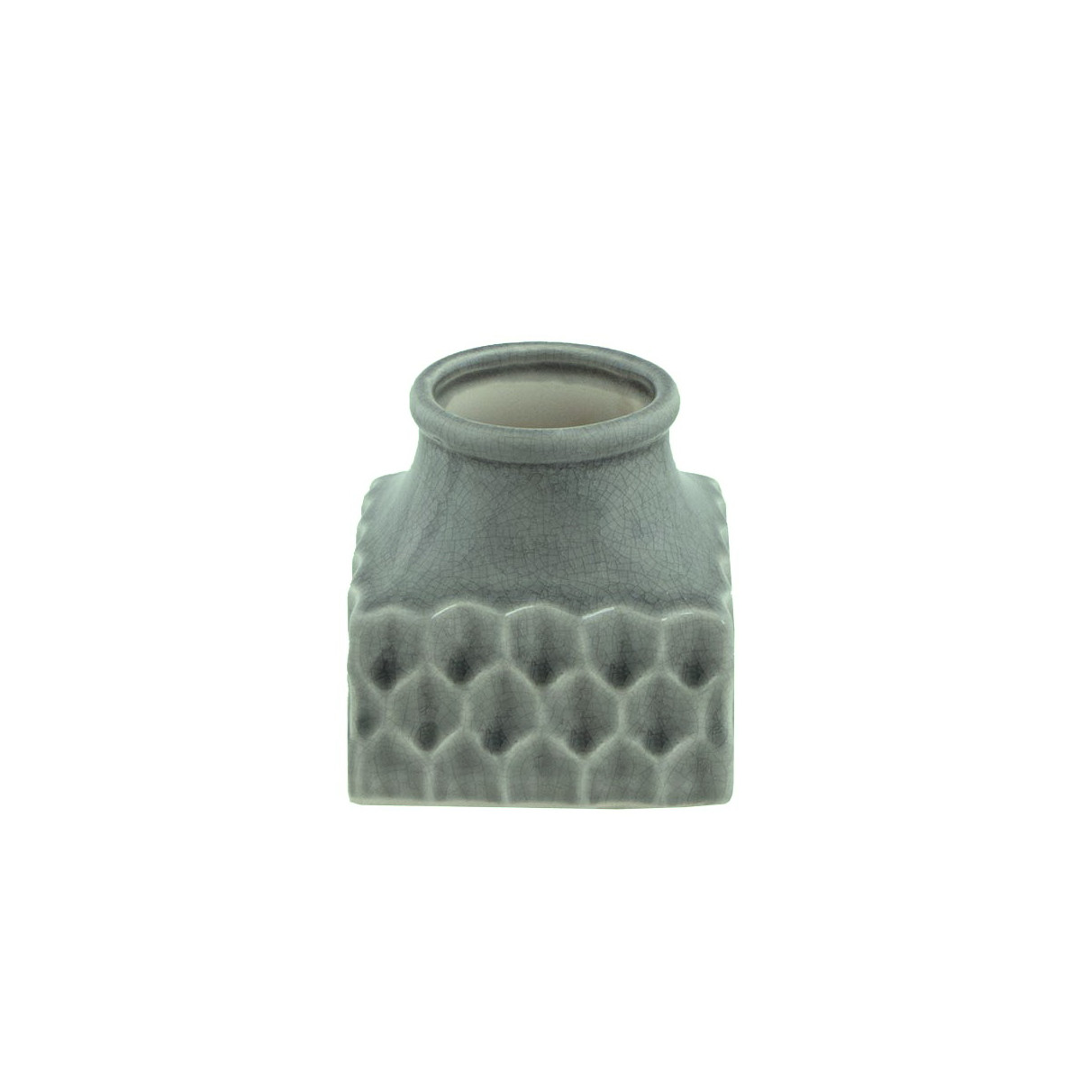 Keramik Vase Quadrat Grün