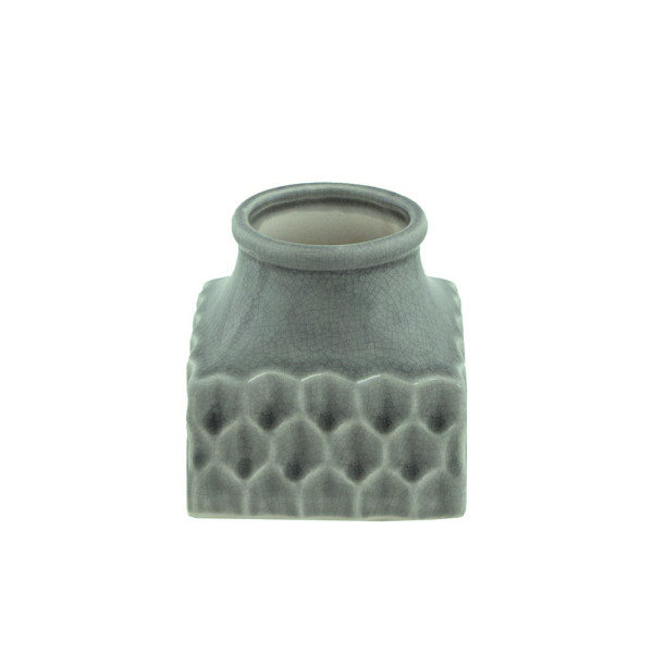 Keramik Vase Quadrat Grün
