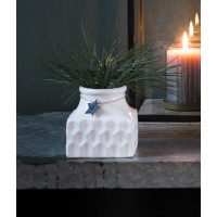 Keramik Vase Quadrat Weiß
