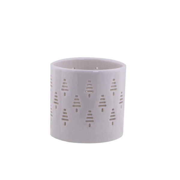 Porzellan Teelichthalter Weihnachtsbaum H: 5 cm