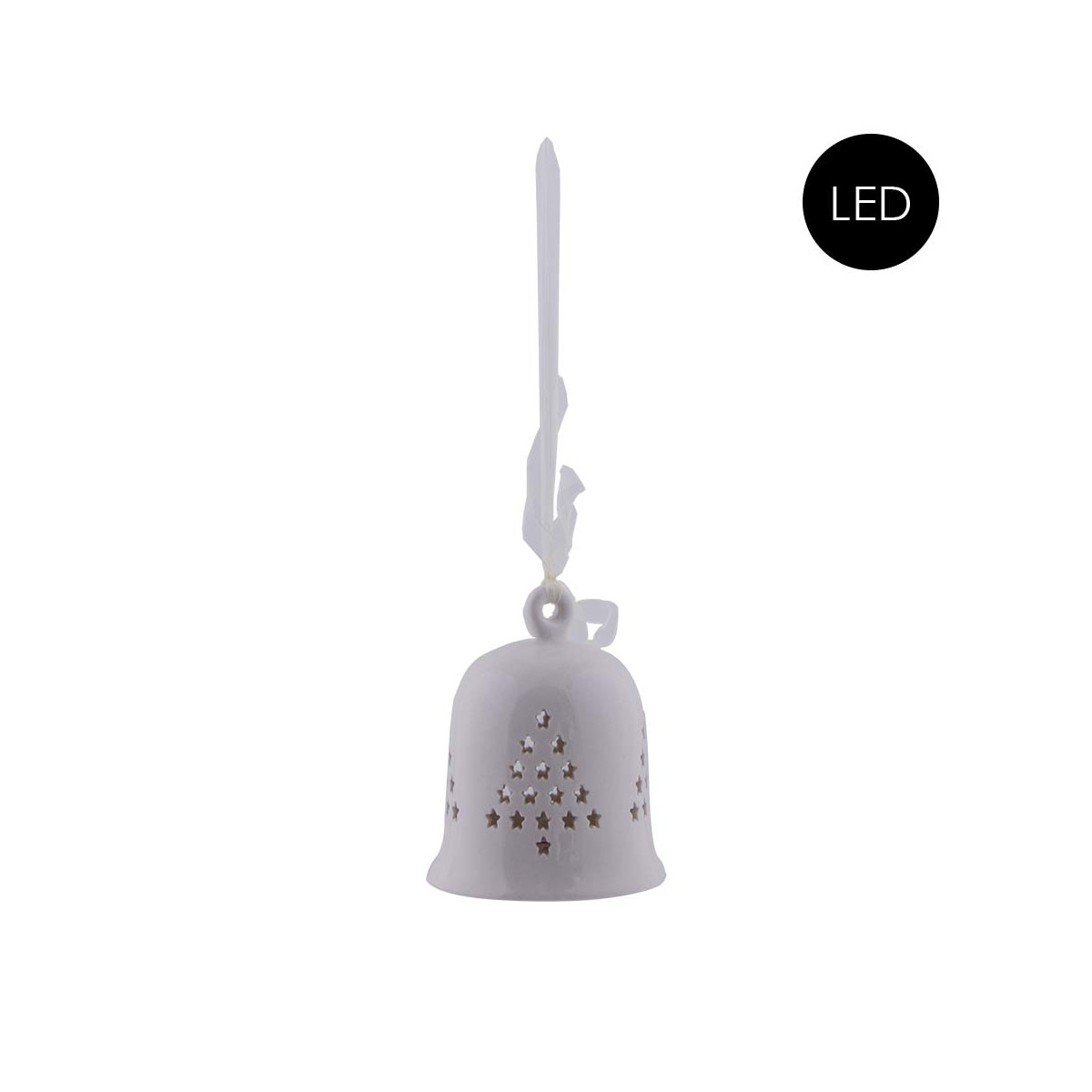 Porzellan Glocke mit LED Beleuchtung Größe L