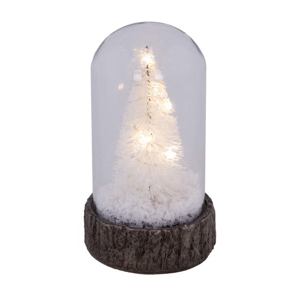 Glas Dome mit Baum und Schnee mit LED Beleuchtung