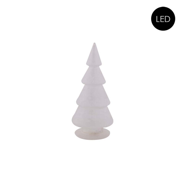 Glas Weihnachtsbaum Frostet Glas + LED Batteriebetrieben, Größe S