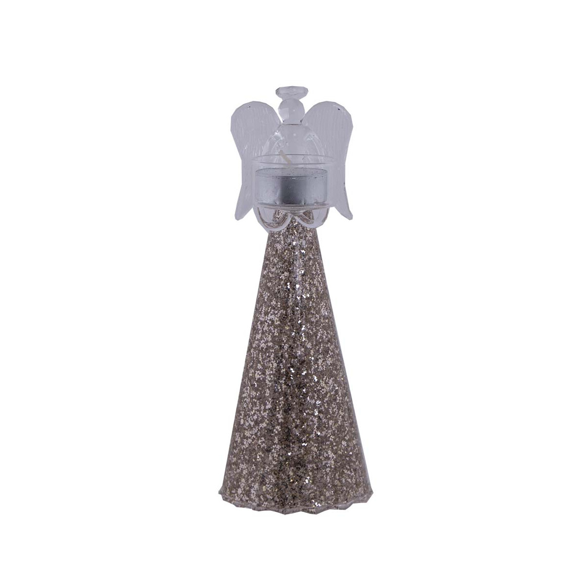 Glasengel Teelichthalter mit Glitter, Gr box