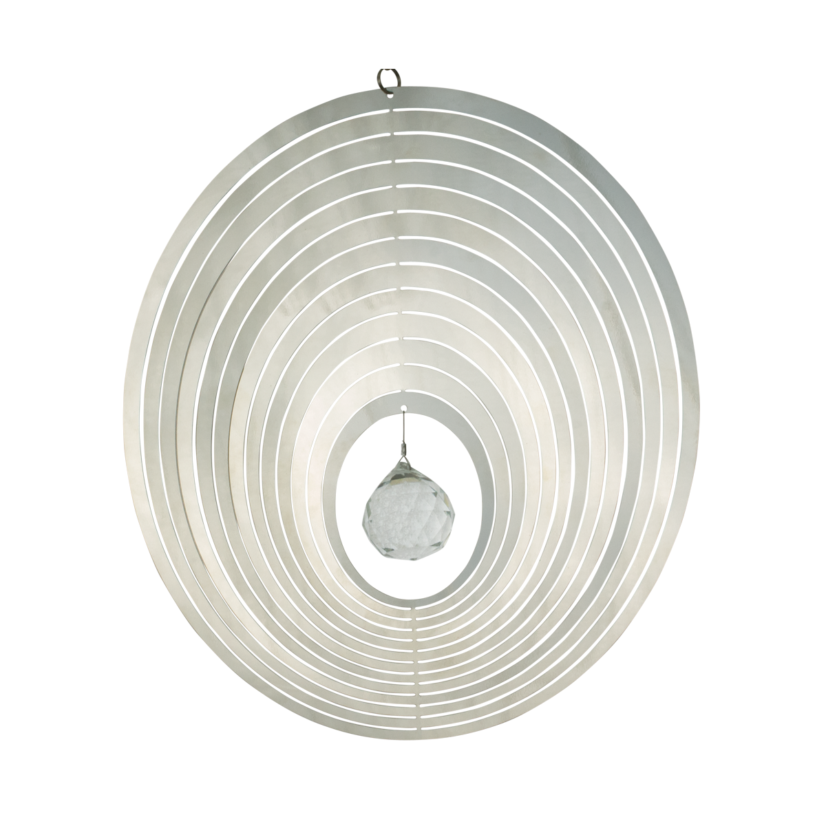 Mirror Crystal Oval 200 Orbit Edelstahl-Windspiel