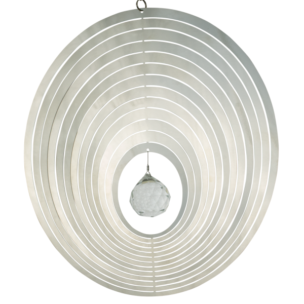 Mirror Crystal Oval 200 Orbit Edelstahl-Windspiel
