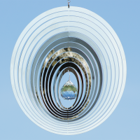 Mirror Crystal Oval 200 Orbit Edelstahl-Windspiel