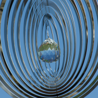 Mirror Crystal Oval 200 Orbit Edelstahl-Windspiel