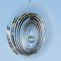 Mirror Crystal Oval 200 Orbit Edelstahl-Windspiel