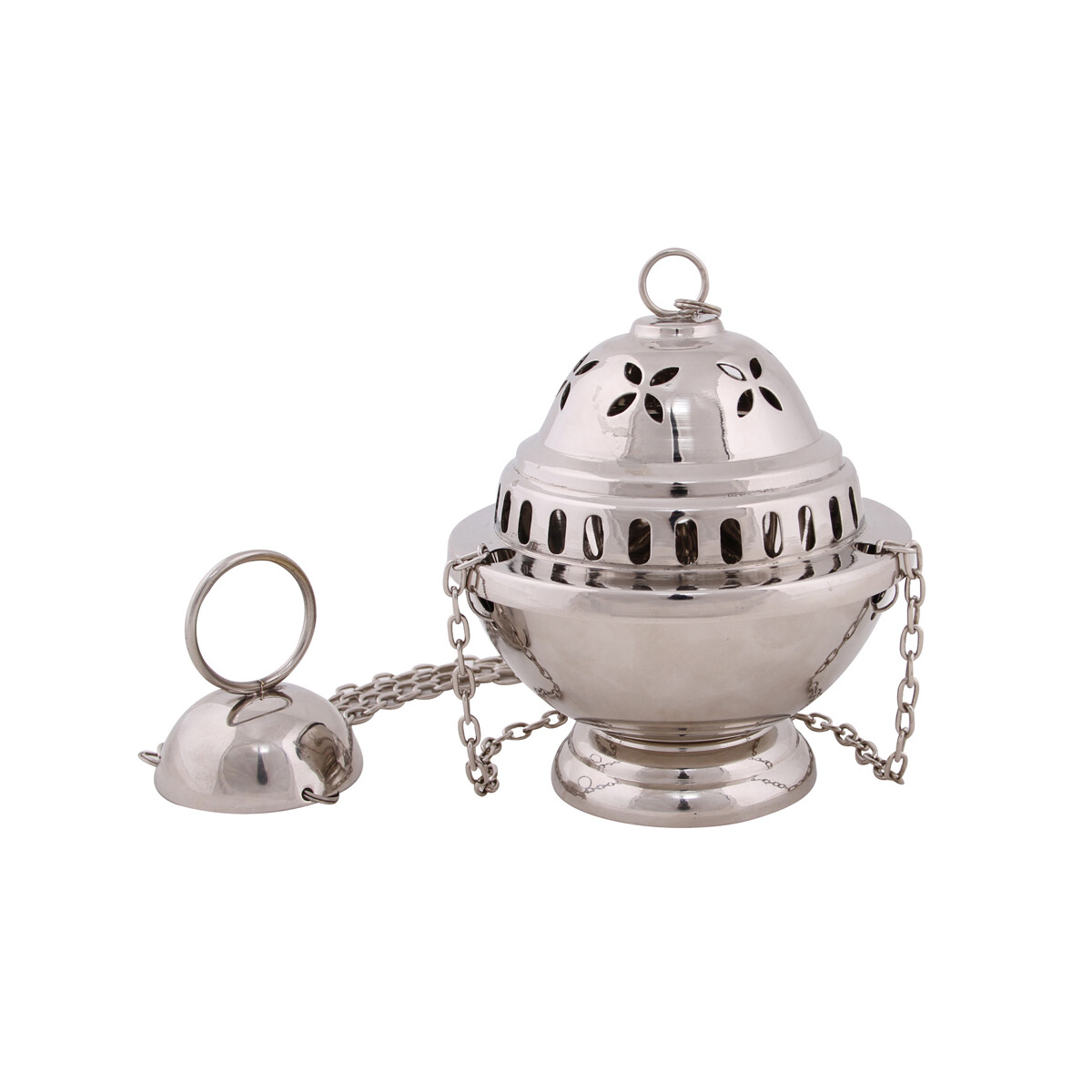 Räucherampel UTTAR silbern mit Kette & Deckel aus M