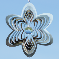 Mirror Crystal Flower 200 Orbit Edelstahl-Windspiel