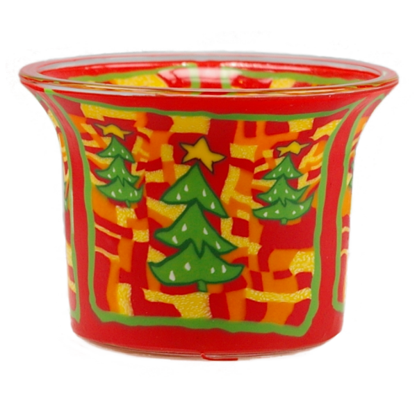 Green Christmas Tree - Teelichtglas klein 6,5 x 6,5 x 7 cm