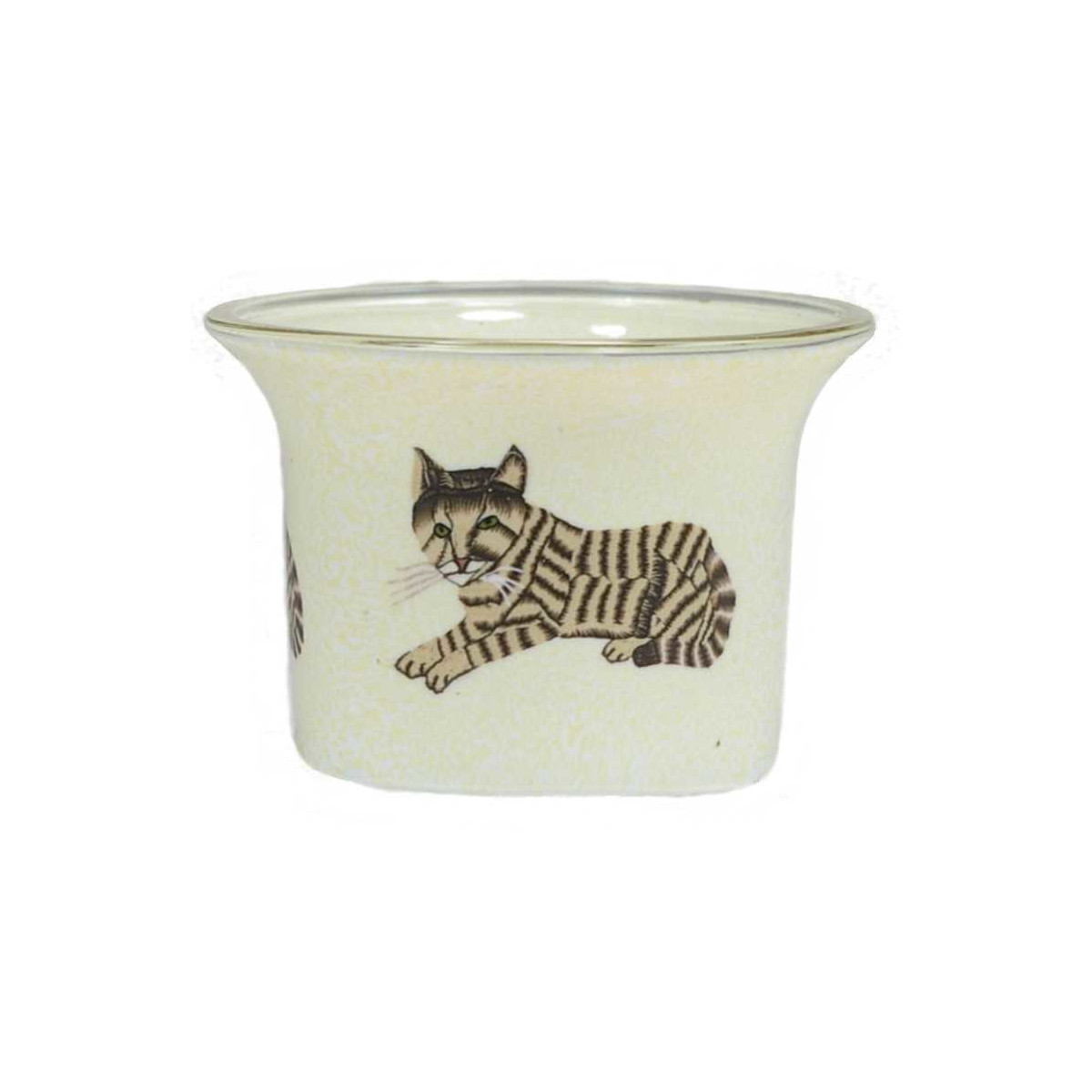 Katze - Teelichtglas klein 6,5 x 6,5 x 7 cm