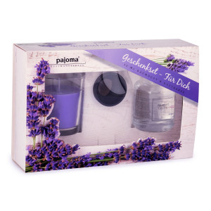 Geschenkset- Für Dich, Raumduft + Duftkerze Lavendel
