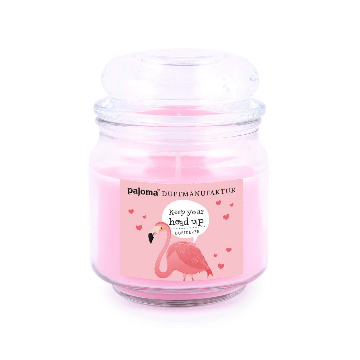 Pajoma "Flamingo" Duftkerze im Bonbonglas, 248g, S