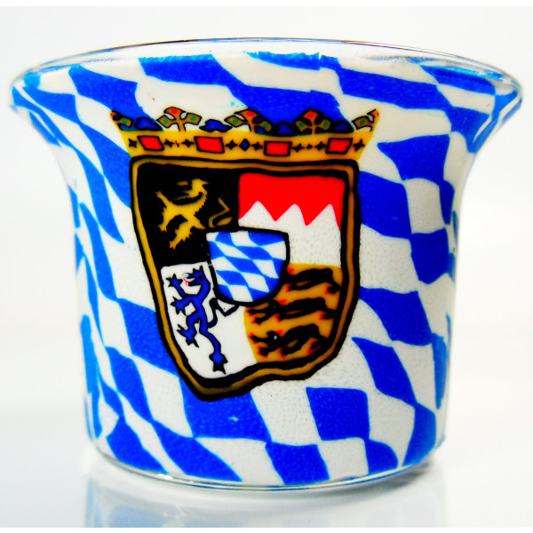 Bavarian Flag - Teelichtglas klein 6,5 x 6,5 x 7 cm