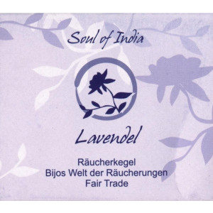 Lavendel - Soul of India - FAIR TRADE R&auml;ucherkegel