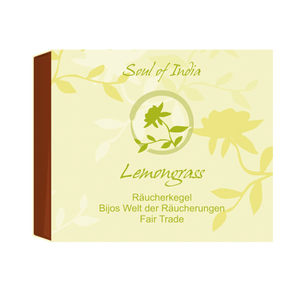 Lemongrass - Soul of India - FAIR TRADE Räucherkegel