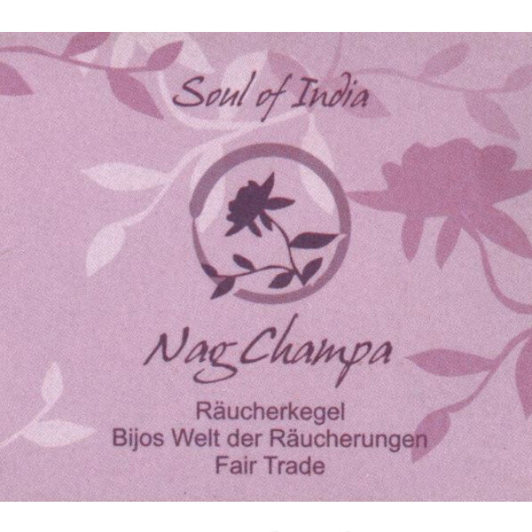 Nag Champa - Soul of India - FAIR TRADE Räucherkegel
