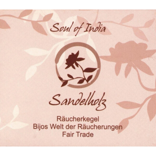 Sandelholz - Soul of India - FAIR TRADE Räucherkegel